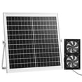 thumbnail image 1 of 15W Solar Panel Dual Solar Powered Vent Fans 2668 RPM High Speed Adjustable Angle Fast Air Exchange Greenhouse Chicken Coop Grow Tent Fan, 1 of 6
