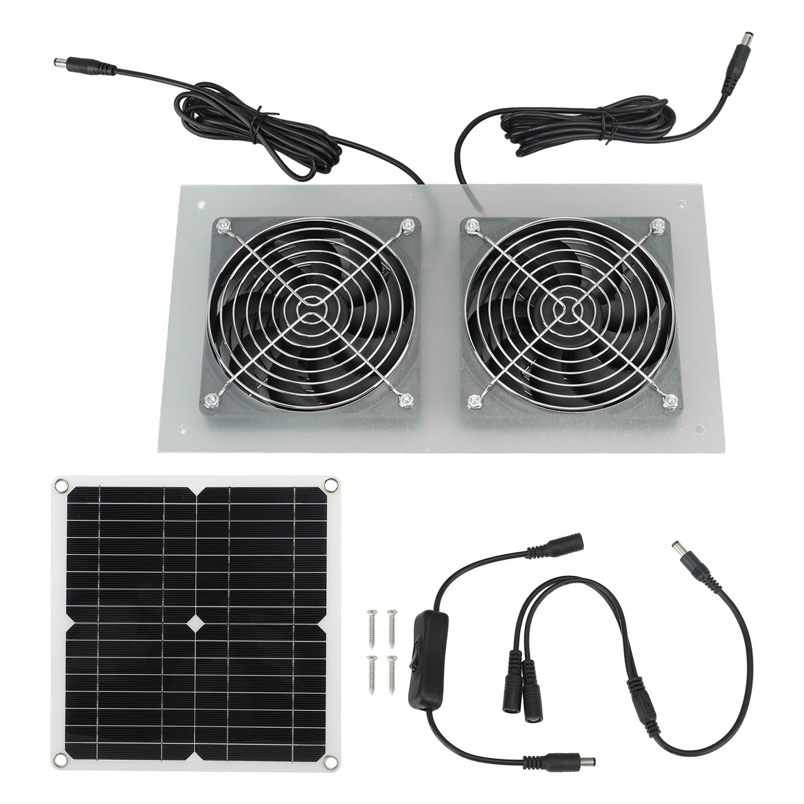 15W Solar Panel Powered Fan Efficient Solar Powered Dual Fan Kits for