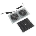 15w Solar Panel Powered Fan Efficient Solar Powered Dual Fan Kits For Chicken Coop Greenhouses