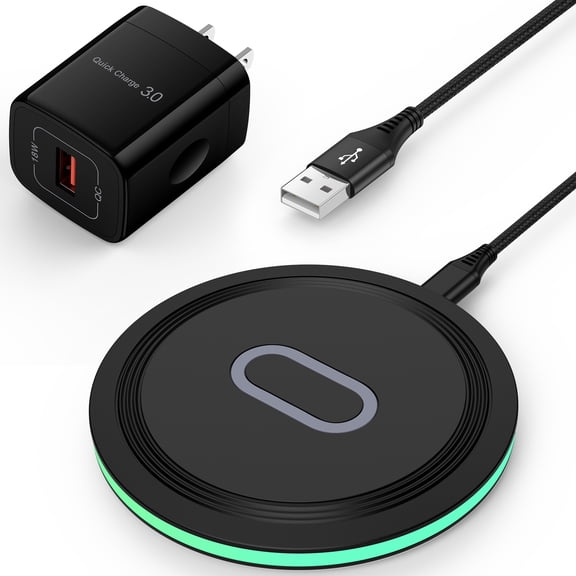 15W Wireless Charger for iPhone with QC 3.0 Charger Block,AILKIN Qi Wireless Charger Stand Fast Charging Pad Mag-Safe Charger for iPhone 15/15 pro/15 plus/15 pro max14 pro/14 pro max/13/12/11,Black