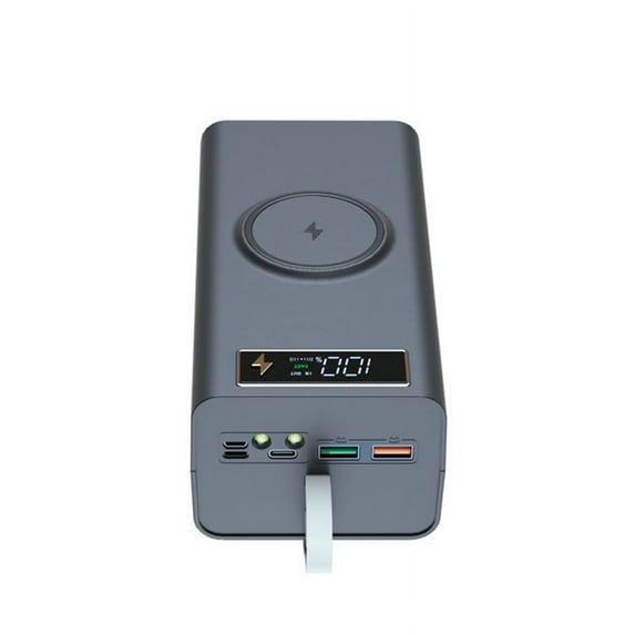 15W Wireless Fast Charge 21x18650 Powerbank Case PD QC for Phones Charging Push-Pull DIY Mobile Power Bank Shell Black
