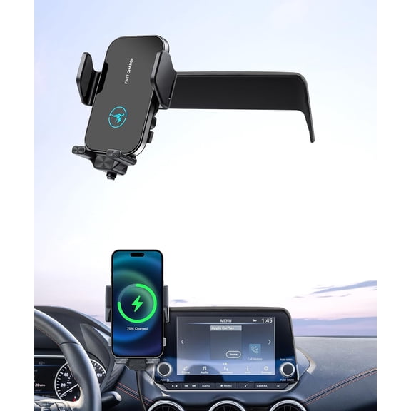 15W Wireless Fast Charger for Nissan Rogue 2021-2026 / Sentra 2020-2025 / Altima 2019-2025 Accessories 8-inch Screen Fixed Clip, 360 Rotation, Interior Decoration Mobile Phone Mount