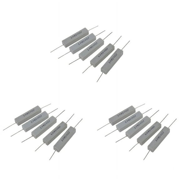15X 10W 20 Ohm 5% Wirewound Ceramic Cement Resistor 10 Watt