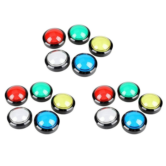 15X Arcade Buttons 60mm Dome 2.36 Inch LED Push Button with Micro-Switch for Arcade Machine Video Games Console