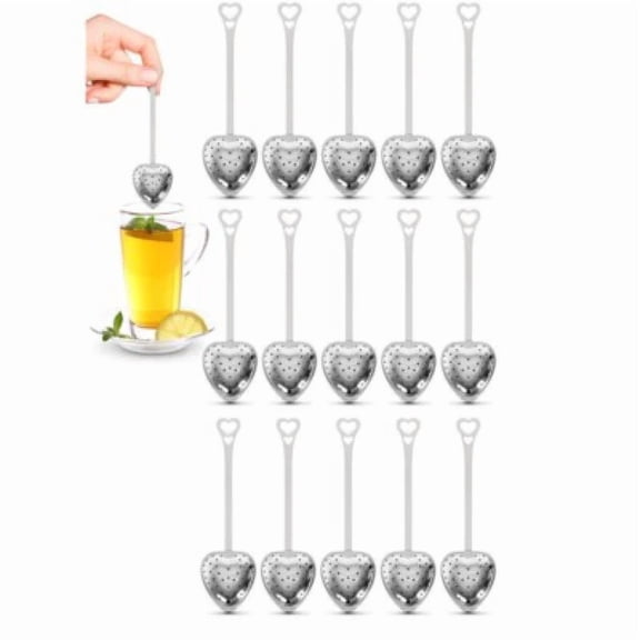 15X Heart Tea Infusers-Rust-Proof Stainless Steel,Easy Brew,Perfect For Parties