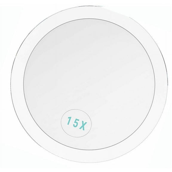15X Magnifying Glass - For Makeup, Hair Removal, And Blackhead/Blemishes Removal - Circular Mirror With Three Suction Cups For Easy Installation, 6-Inch Ruioiu