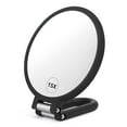 thumbnail image 1 of 15X Travel Makeup Mirror with Lights,Rechargeable Portable 1X Vanity Mirror with 15X Magnifying Mirror,Folding Lighted Cosmetic Vanity Mirror with Adjustable Stand,3 Color Lighting,Dimmable, 1 of 6