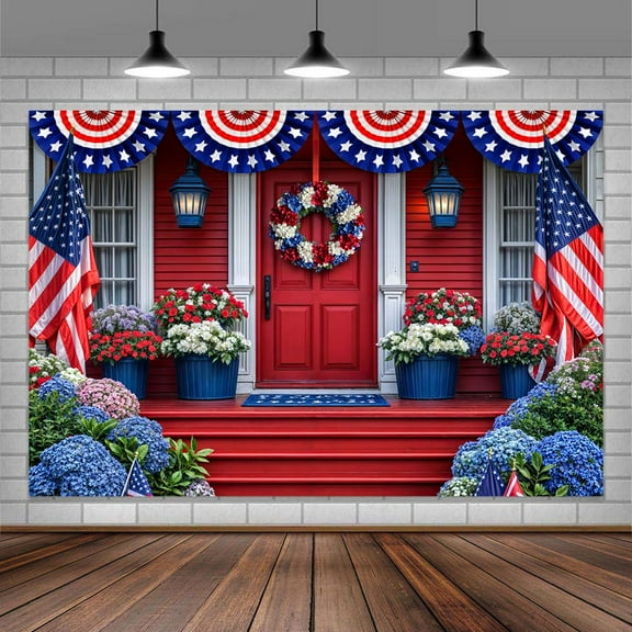 15X10ft 4th of July Independence Day Backdrop for Photography, Patriotic American Flag Stars and Stripes Patriotic Veterans Day Background Party Photo Backdrop Decoration