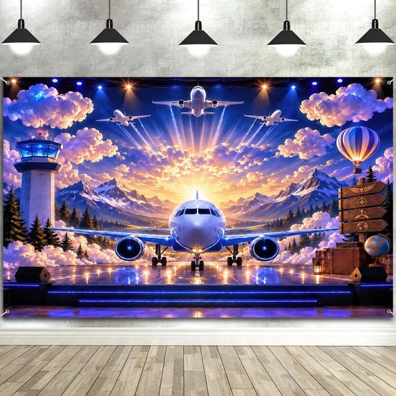 15X10ft Aviation Adventure Theme Backdrop for Kids, Airplane Flight ...