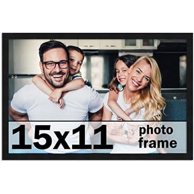 15X11 Frame Black Picture Frame Complete Modern Photo Frame Includes UV Shatter Guard Front