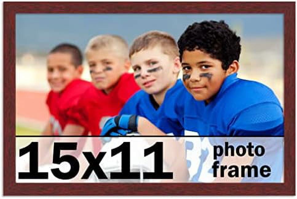 15X11 Frame Brown Mahogany Picture Frame 100 Solid Wood Frame Kit Includes UV Shatter Guard