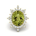 thumbnail image 1 of 15X12mm Oval Peridot 925 Sterling Silver Gold Vermeil Solitaire Accents Cocktail Valentines Day Gifts Ring, 1 of 3