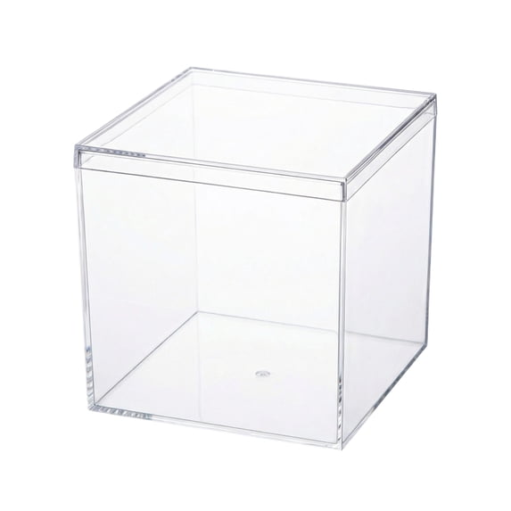 15X15 Inch Clear Acrylic Square Box, Transparent Storage Container With Lid, Organizer For Crafts Jewelry Display Desk Decoration For Home Office