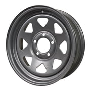 15X5 5-Lug on 4.5" Silver Spoke Trailer Wheel