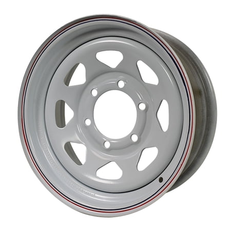 15X6 6-Lug on 5.5" White Spoke Trailer Wheel