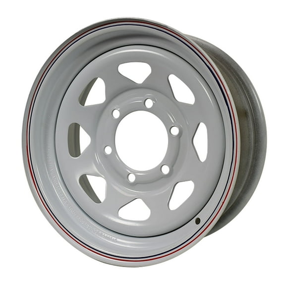 15X6 6-Lug on 5.5" White Spoke Trailer Wheel