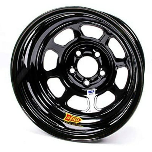 Aero Race Wheels 52-185010 1 in. Back Spacing 52 Series IMCA Rolled Wheel - Black