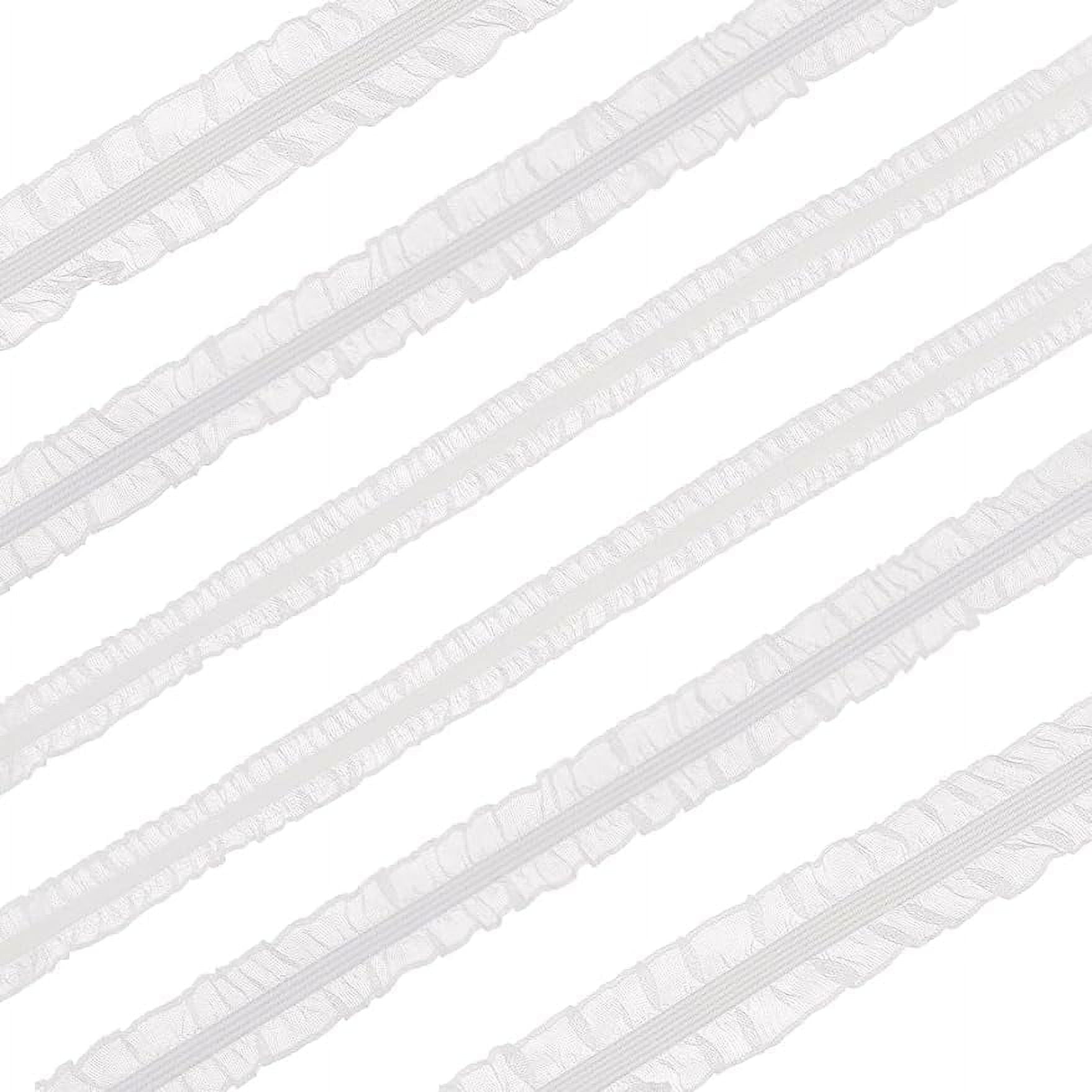 White Ruffle Ribbon Wide 15Yard 3 Styles Double Ruffle Lace Trim 10/15/20mm Wide White Fibre ...