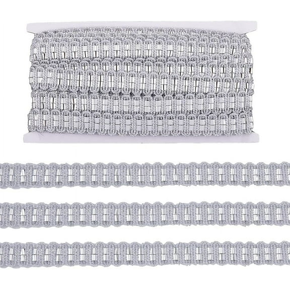 15Yards 20mm Polyester Ribbon Braid Trim Silver Edge Woven Gimp Braid Wave Trimming Ricrac Ribbon Decoration Border