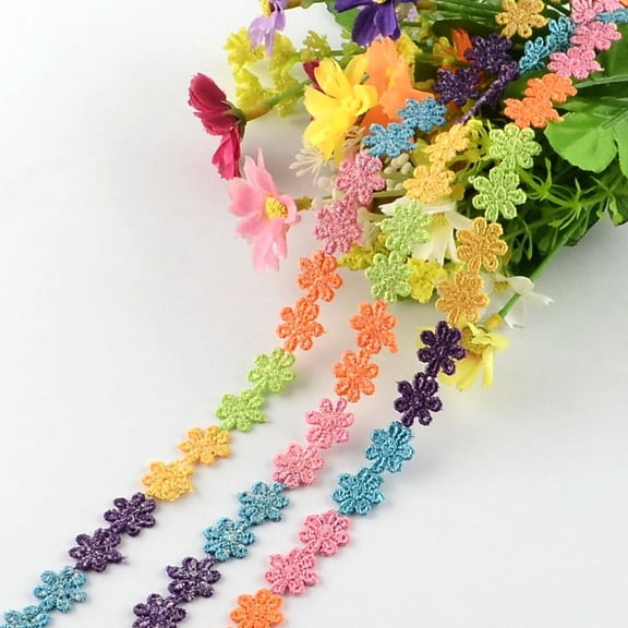 15Yards Flower Polyester Ribbon for Gift Packing Colorful 1/2inch