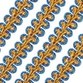 thumbnail image 1 of 15Yards Metallic Braid Lace Trim Blue & Gold Sewing Lace Decorated Gimp Trim, 1 of 9
