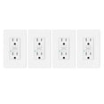 thumbnail image 1 of 15amp Weather Resistant GFCI Outlet, Tamper Resistant GFI Receptacle with LED Indicator, Decor Wall Plate and Screws Included, ETL Certified, White 4 Pack, 1 of 7