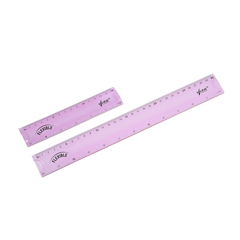  Flexible Ruler Pink, 12 in (30 cm) Soft Plastic