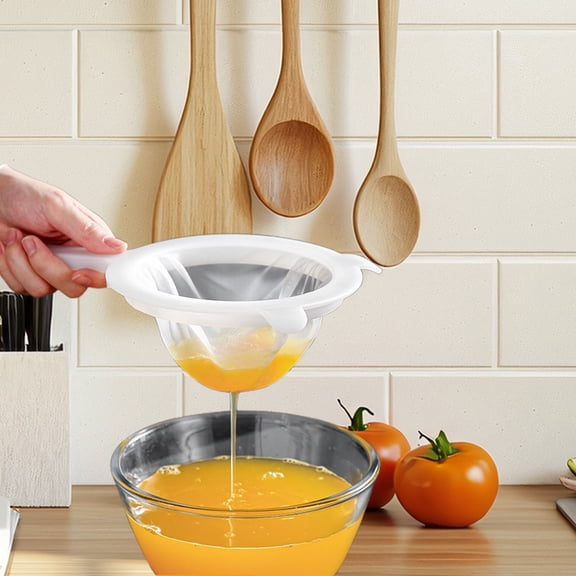 15cm Diameter 200 Mesh Nylon Fine Filter Strainer with Plastic Handle Kitchen Sieve for Juice Milk Honey Yogurt