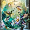 thumbnail image 1 of 15cm Hummingbird Suncatcher Stained Glass Hanging Ornament Colorful Window Decor for Garden Patio Courtyard Nature Themed Home Decor Gift for Bird Lovers Sunlight Rainbow Maker Decorative Pendant, 1 of 6