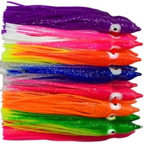 15cm Octopus Fishing Lures Squid Skirt Bait Soft Trolling Fishing Lure Saltwater 6in Mix Color (10pcs)