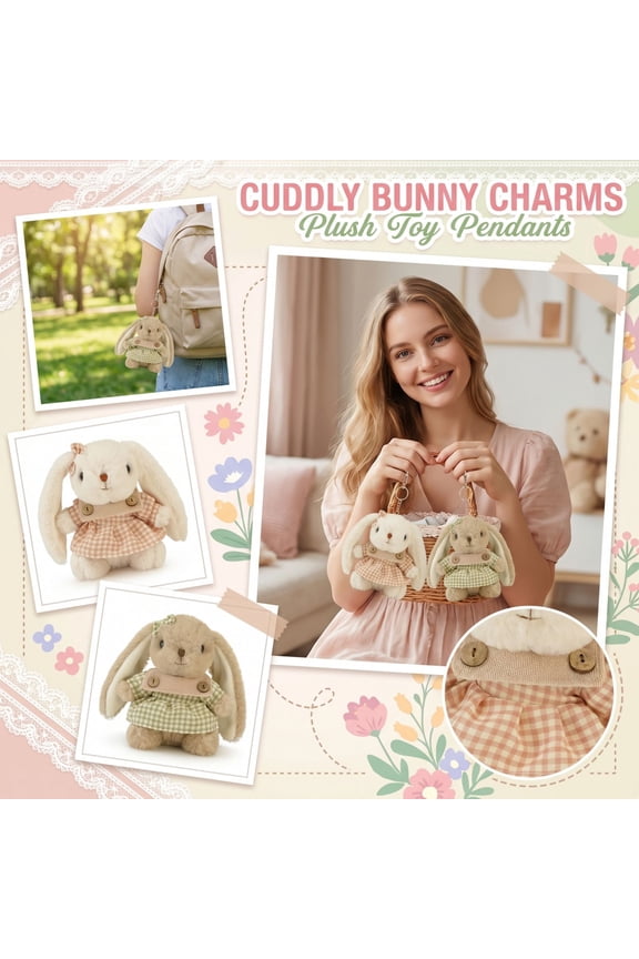 15cm Plush Bunny Keychain, Cute Kawaii Bag Charm for Girls Teens Women, Soft Fluffy Rabbit Pendant Keyring for Backpack Purse Car Keys, Cream-Colored Plush Toy