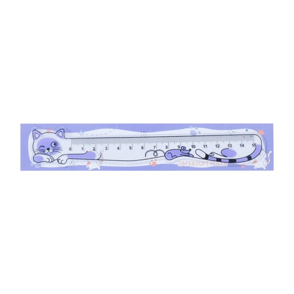 15cm Ruler Soft Ruler with Clear Scale Measuring Tool Lovely Cats Rulers for Drawing Engineering Teaching
