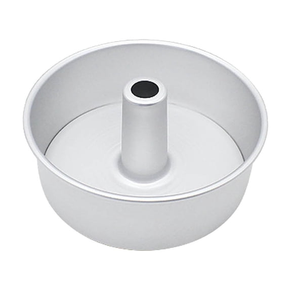 15cm Silver Angel Food Cake Pan – Removable Bottom Tube Pan, Aluminum Alloy Round Chiffon Baking Mold with Even Heat Distribution, for Cheesecake & Sponge Cake