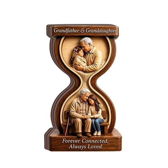 15cm Wood Frame Decorations Gifts - Personalized Grandpa Name Wooden Plaque - Custom Fathers Day Plaque Customized Sign Decorations for Daddy - Papa - Heartfelt Father's Day Birthday Gifts - Type B