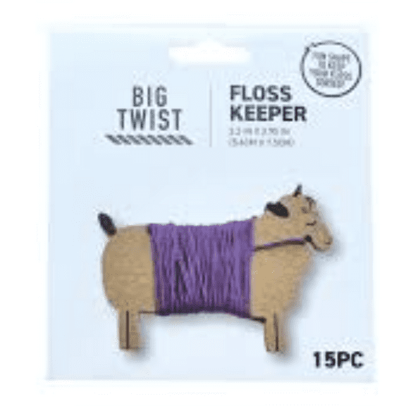 15ct Sheep Embroidery Floss Keeper by Big Twist  2.2 X 2.95 " FUN SHAPE  whimsical sheep bobbins.