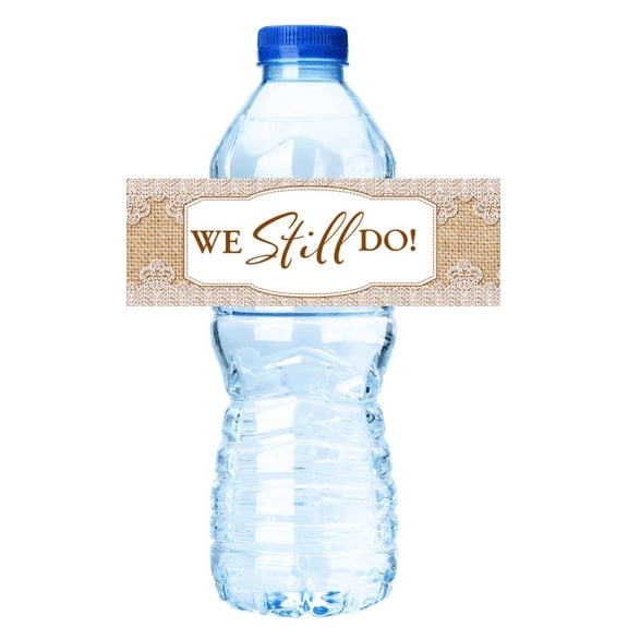 15ct We Still Do Vintage Brown Table Decoration Water Bottle Labels / Stickers