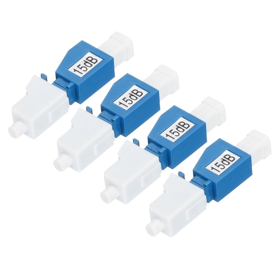 15dB LC/UPC Fiber Attenuator, SM Fixed Fiber Optic Attenuator Male to Female for Fiber Optic Transmission Pack of 4