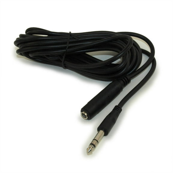 15ft 1/4" Stereo EXTENSION Cable, Male to Female, 28AWG, Nickel Plated