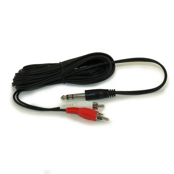 15ft 1/4" (TRS) Stereo to 2 RCA Cable