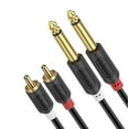 thumbnail image 1 of 15ft 1/4" TS to 2 RCA Stereo Audio Cable – Compatible with Amps,Mixers,Home Studio, 1 of 7