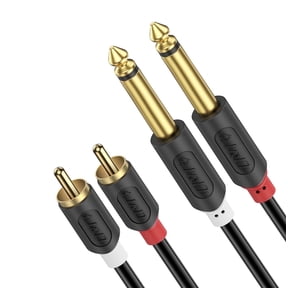 15ft 1/4" TS to 2 RCA Stereo Audio Cable Compatible with Amps,Mixers,Home Studio