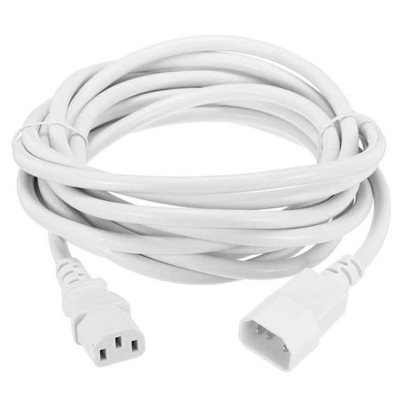 15ft 18 AWG White 18/3 Universal Power Cord C14 to C13 10A 250V 3-Prong Extension PDU Power Cables