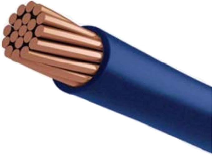 15 feet, Blue 10AWG Pure Copper Grounding Wire THHN/THWN-2 Fire Retardant PVC Insulation Surge Protection