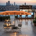 thumbnail image 1 of Mondawe 15ft Double-Sided Solar Patio Umbrella with Base (Included) Large Outdoor Umbrella with Solar Lights, 1 of 10
