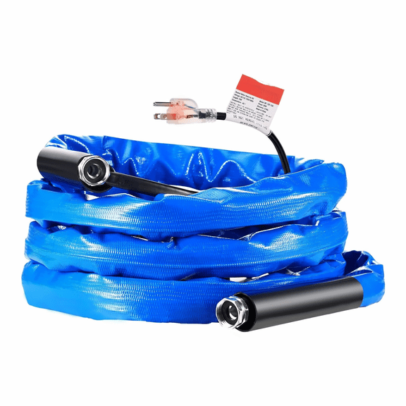 15ft Heated RV Water Hose -45F, Drinking Water Safe, 5/8" ID, GHT Adapter - Winter Camping Hose, Antifreeze RV Hose