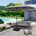 thumbnail image 1 of 15ft Large Patio Umbrella with Base Included, Outdoor Double-Side Rectangular Umbrella for Deck, Market, Ourside, Light Gray, 1 of 7
