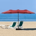 thumbnail image 1 of NON-BRAND 15ft Red Patio Umbrella, Rectangle Outdoor Umbrella, 1 of 8