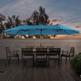 thumbnail image 1 of 15ft Large Patio Umbrella with Solar Lights, Double-Sided Outdoor Market Rectangle Beach Umbrellas with 36 LED Lights, Umbrella Base (Stand) Included, 1 of 8