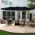 thumbnail image 1 of 15ft Large Patio Umbrellas with Base Included, Outdoor Double-Sided Rectangle Market Umbrella with Crank Handle, for Pool Lawn Garden, 1 of 8