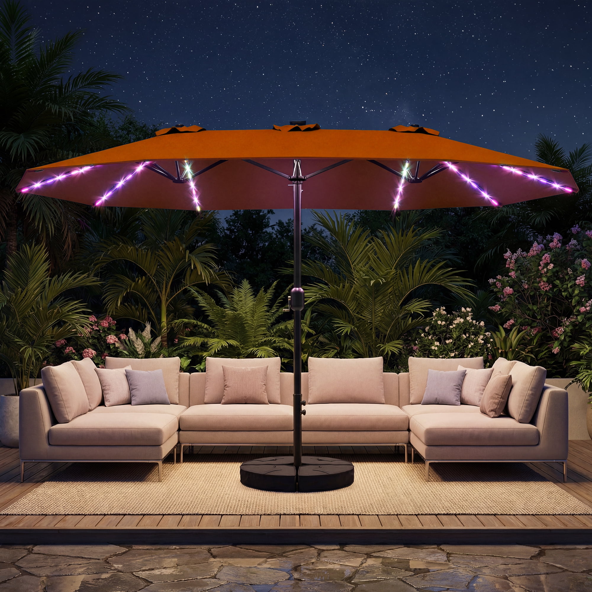 TASKBAY Patio Umbrella 48 LED Colorful Lights 15ft Double Sided taskbay-patio-umbrella-48-led-colorful-lights-15ft-double-sided